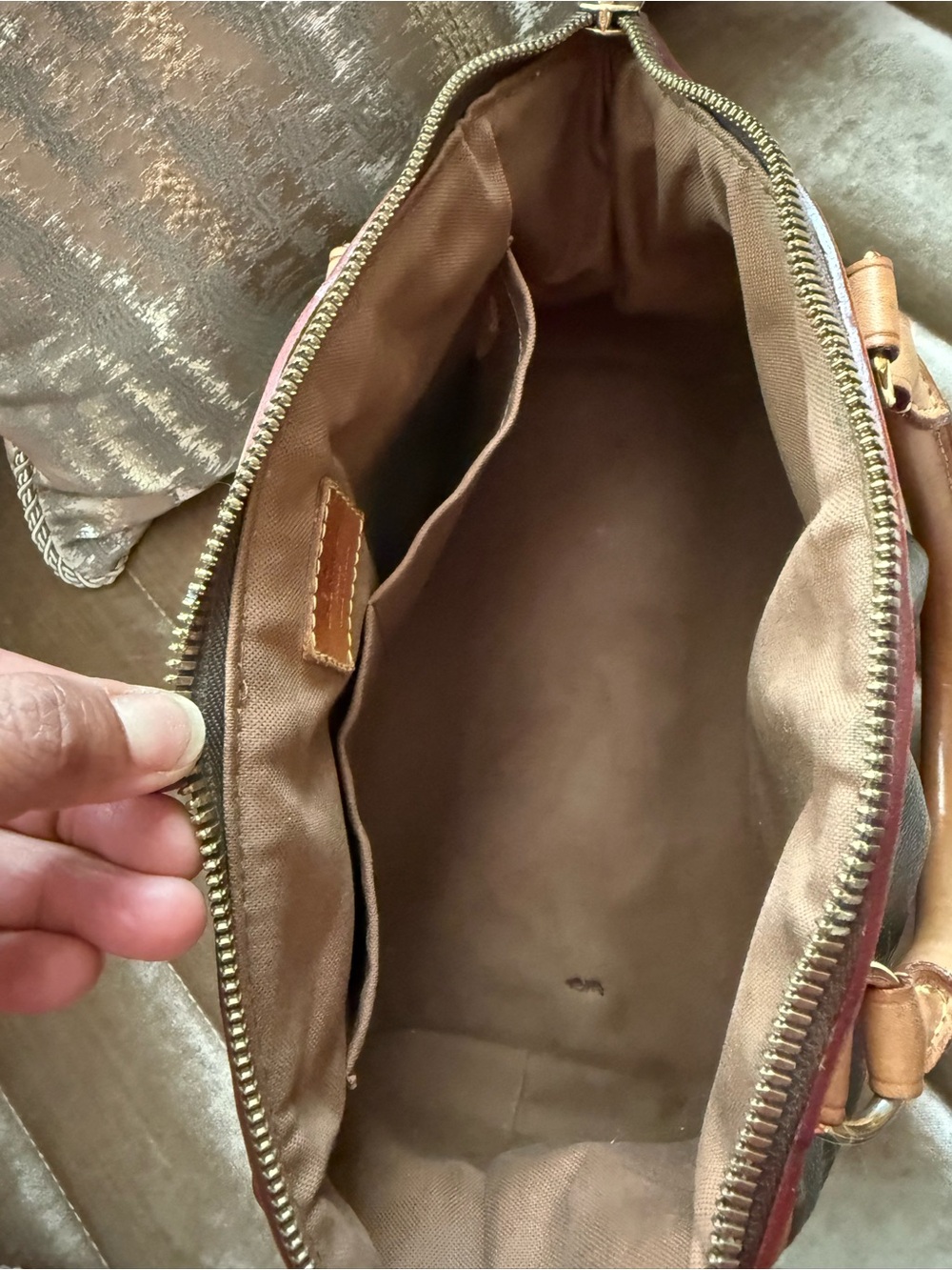 Louis Vuitton Tavioli PM Canvas Satchel with Tan Leather Trim - Picture 11 of 16
